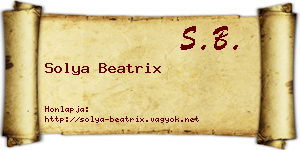 Solya Beatrix névjegykártya